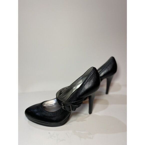 CALVIN KLEIN Shyanne Black Mary Jane Pumps Leather With Straps Women’s Size 10 - Picture 2 of 8